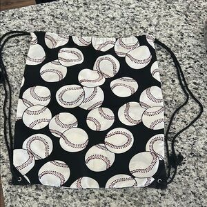Baseball Print Drawstring Backpack